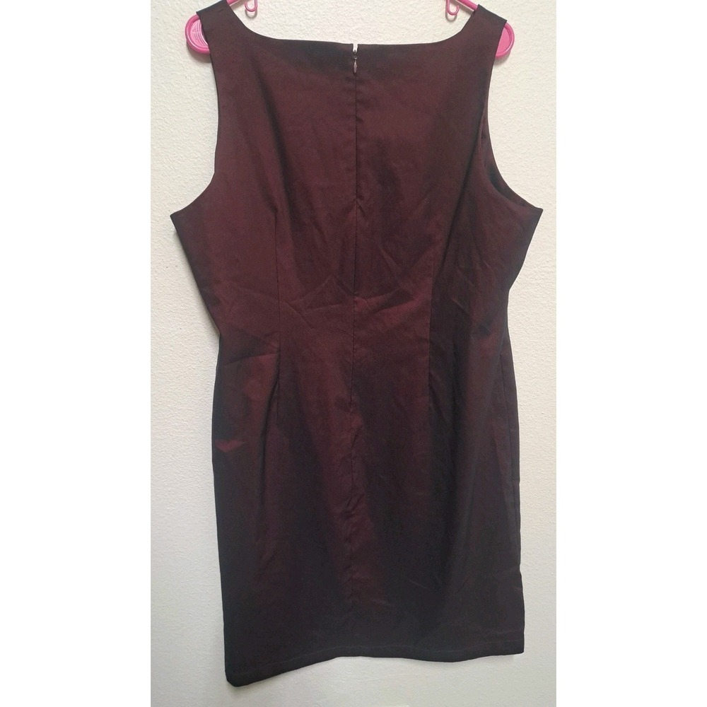 Venezia Stretch Burgundy Ombre Sheath Dress Size 18 Shimmer Knee Length - Picture 6 of 8